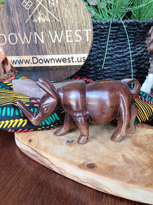 hand carved ebony Rhino