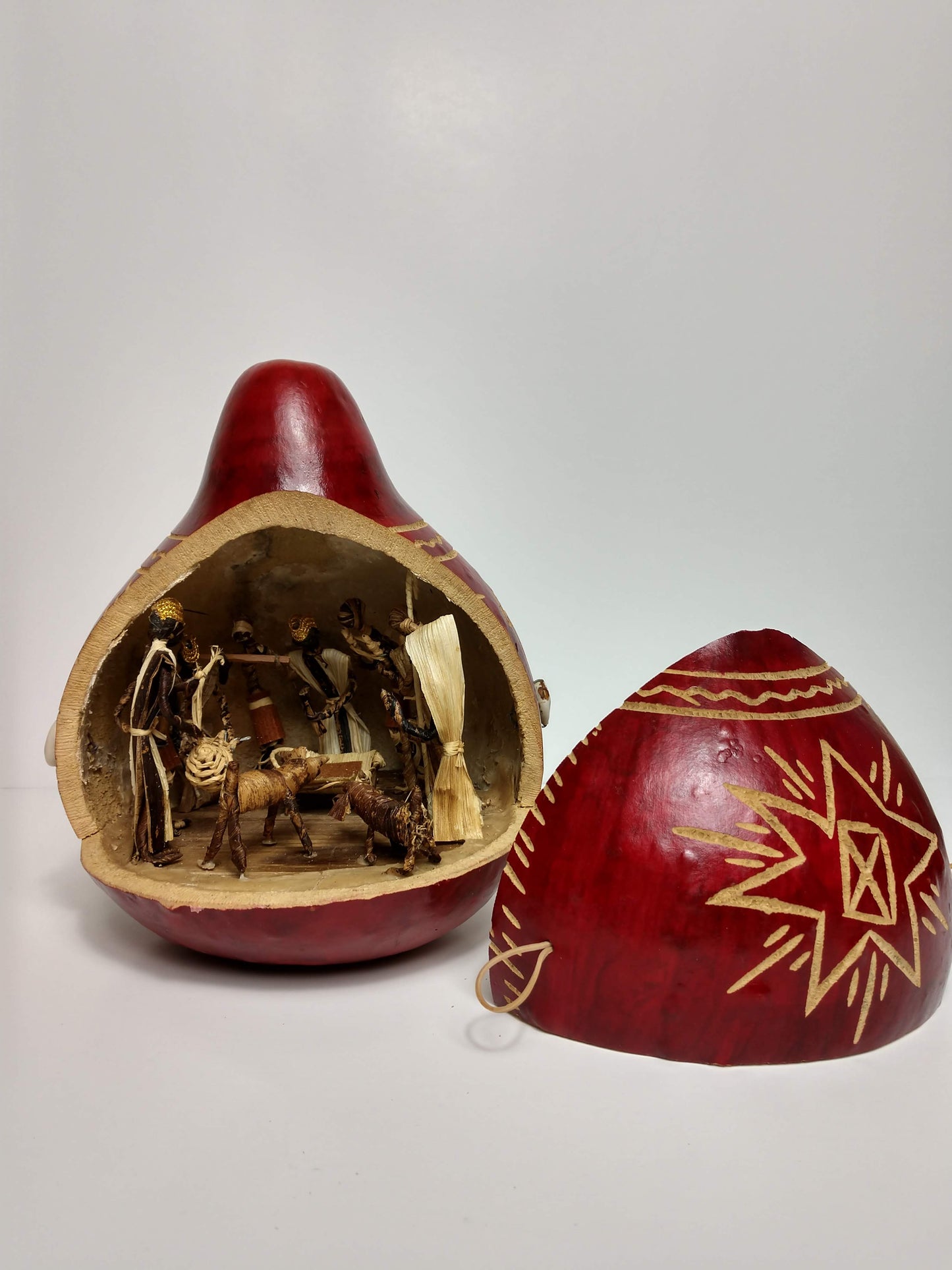 Hand Crafted West African Calabash Nativity Scene