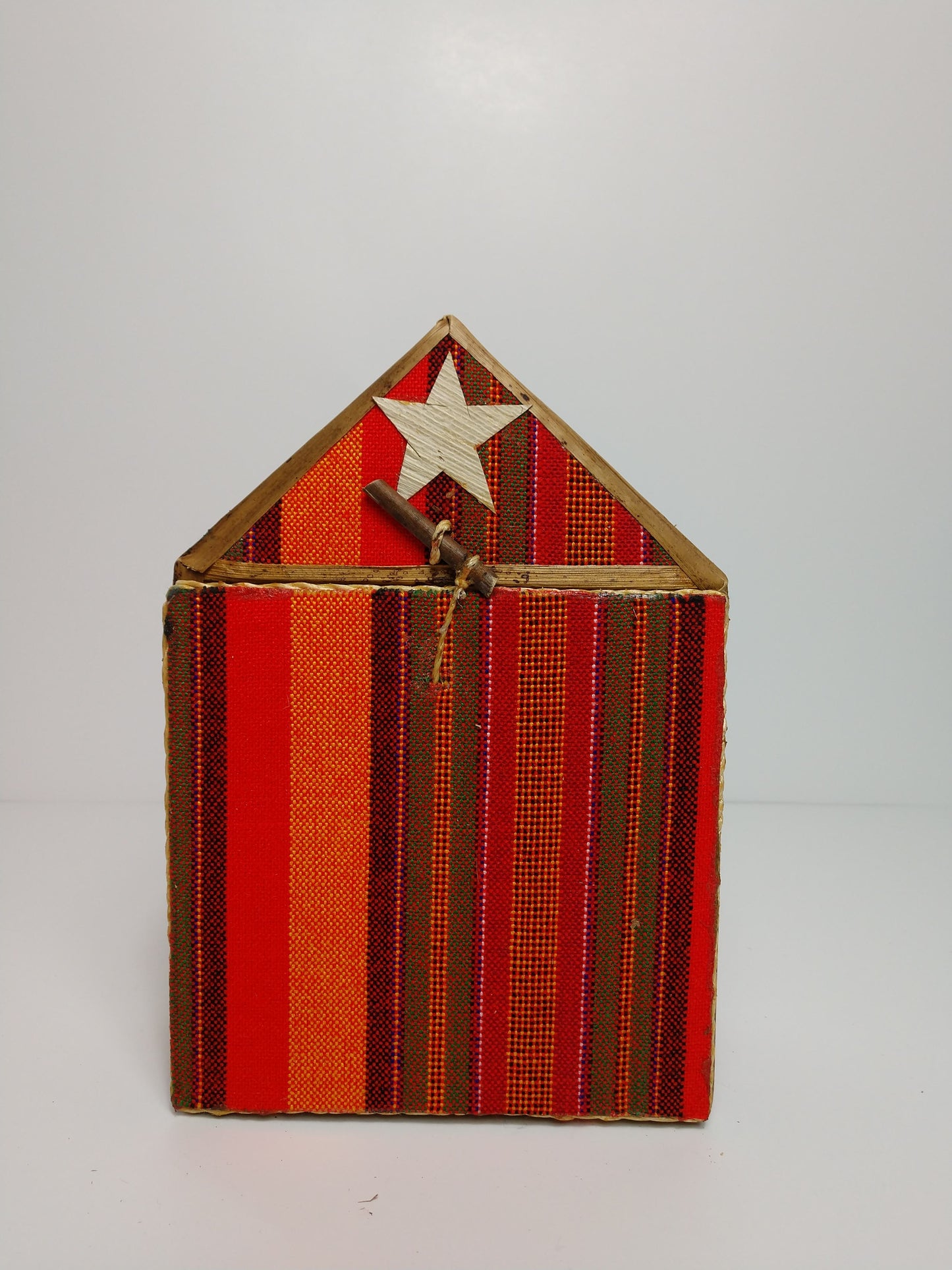 Fabric covered Woven Maize Husk West African Nativity