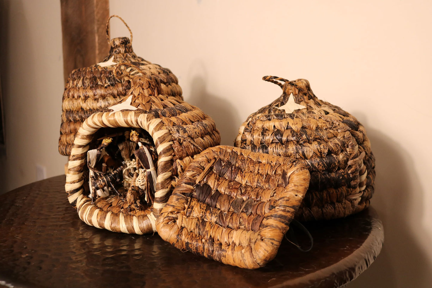 West African woven Banana leaf fiber Nativity