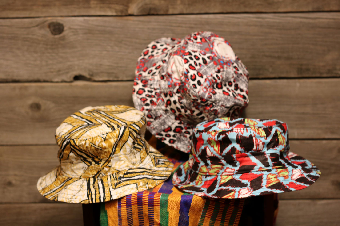 H. West African Wax Print Bucket Hat Youth and children