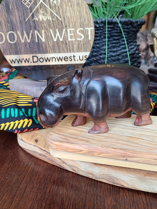 hand carved ebony Hippo