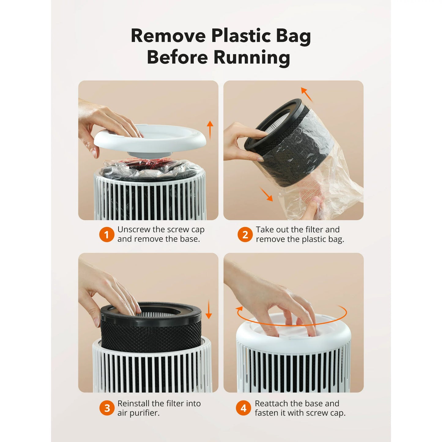 Set of 4 whole home TaoTronics Air Purifier with True HEPA, Desktop Air Cleaner Perfect for Home, Bedroom, Smoke, Odor, and Dust