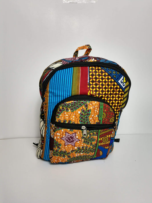 Hand sewn Wax Print West African fabric childrens Back packs