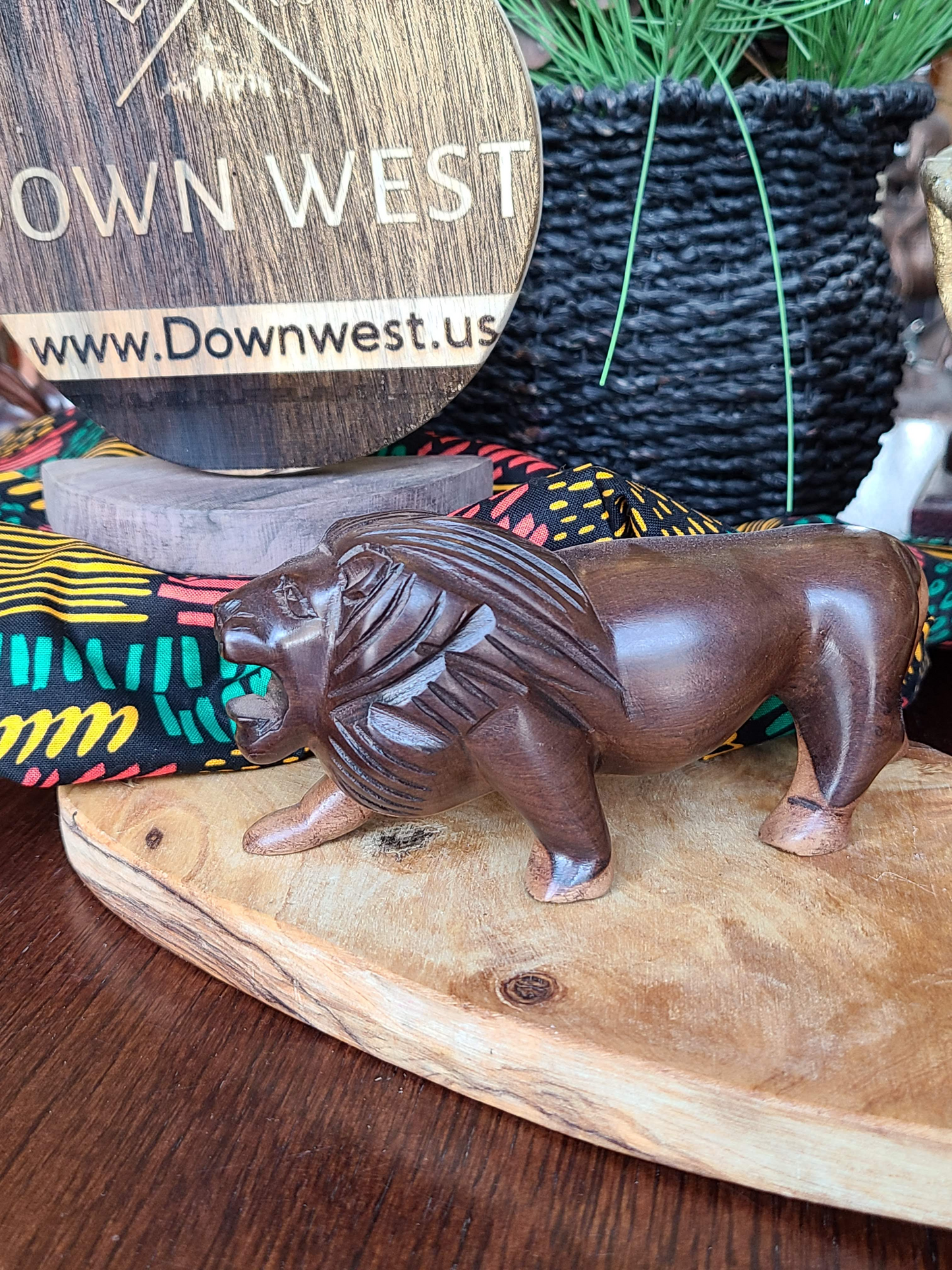 hand carved ebony Lion